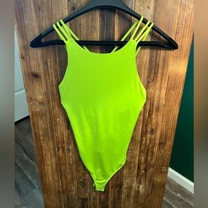 Lime green scrappy body suit from Express. Never been worn.